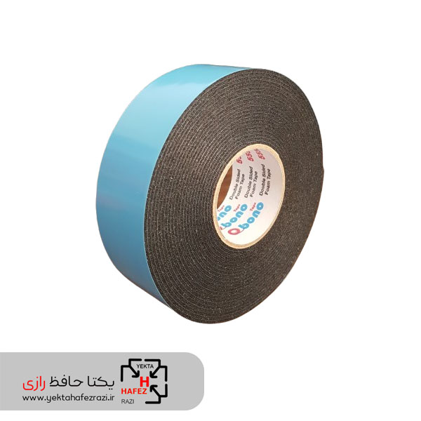 چسب دوطرفه مشکی با روکش آبی بنوتاپ عرض 3 سانتی متر