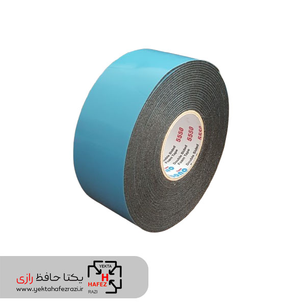 چسب دوطرفه مشکی با روکش آبی بنوتاپ عرض 4 سانتی متر