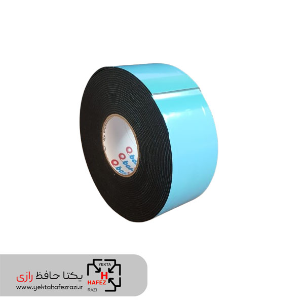 چسب دوطرفه مشکی با روکش آبی بنوتاپ عرض 4 سانتی متر