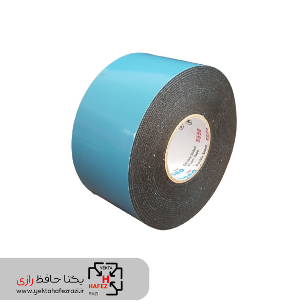 چسب دوطرفه مشکی با روکش آبی بنوتاپ عرض 5 سانتی متر
