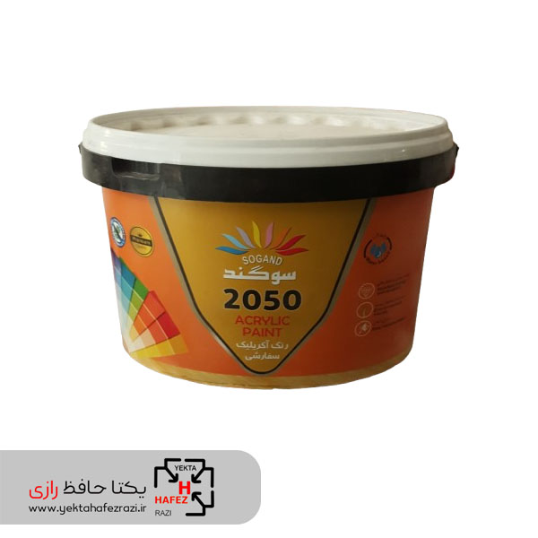 رنگ اکریلیک سفید نیم مات مدل 2050 سوگند وزن 10 کلیوگرم