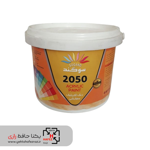 رنگ اکریلیک سفید نیم مات مدل 2050 سوگند وزن 4 کیلوگرم