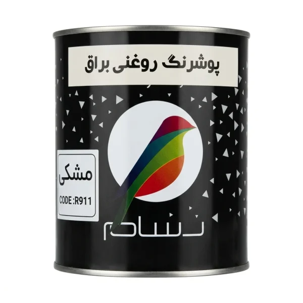 پوشرنگ روغنی مشکی براق رسام